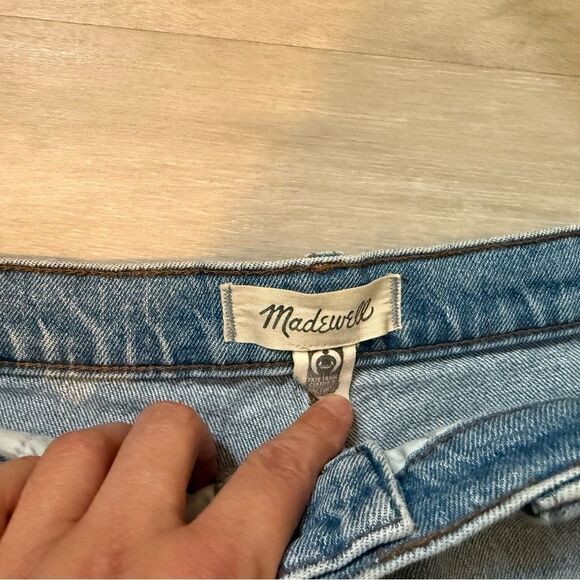 Madewell Blue Distressed Jean Shorts - Picture 3 of 6